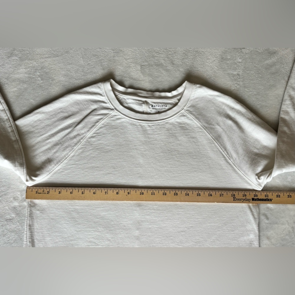 Athleta White Essence Raglan Long Sleeve Sweatshirt Base Layer Top Size Small - Picture 5 of 8
